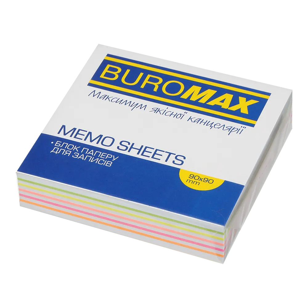 Блок бумаги для заметок 90х90х20 мм, не склеенный Люкс Веселка Neon Buromax (BM.2241) Блок бумаги для заметок 90х90х20 мм, не склеенный Люкс Веселка Neon Buromax (BM.2241)